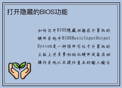 打开隐藏的BIOS功能